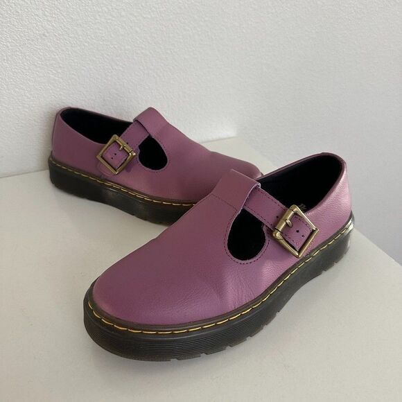 Dr. Martens Zavala Mary Jane Purple Shoes Buckle Grunge City School Women's 7 - Picture 2 of 9